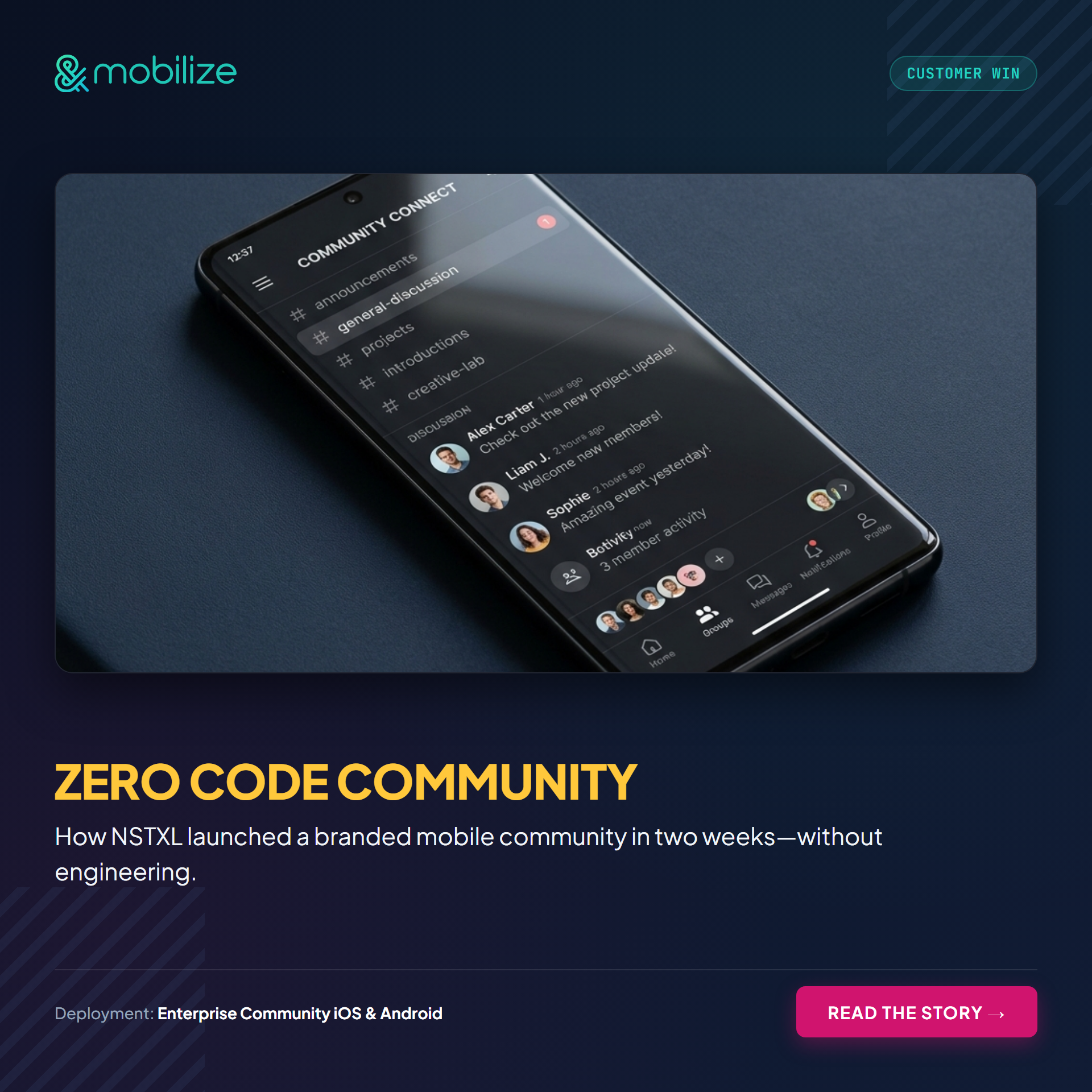 Mobilize ad: Zero Code Community