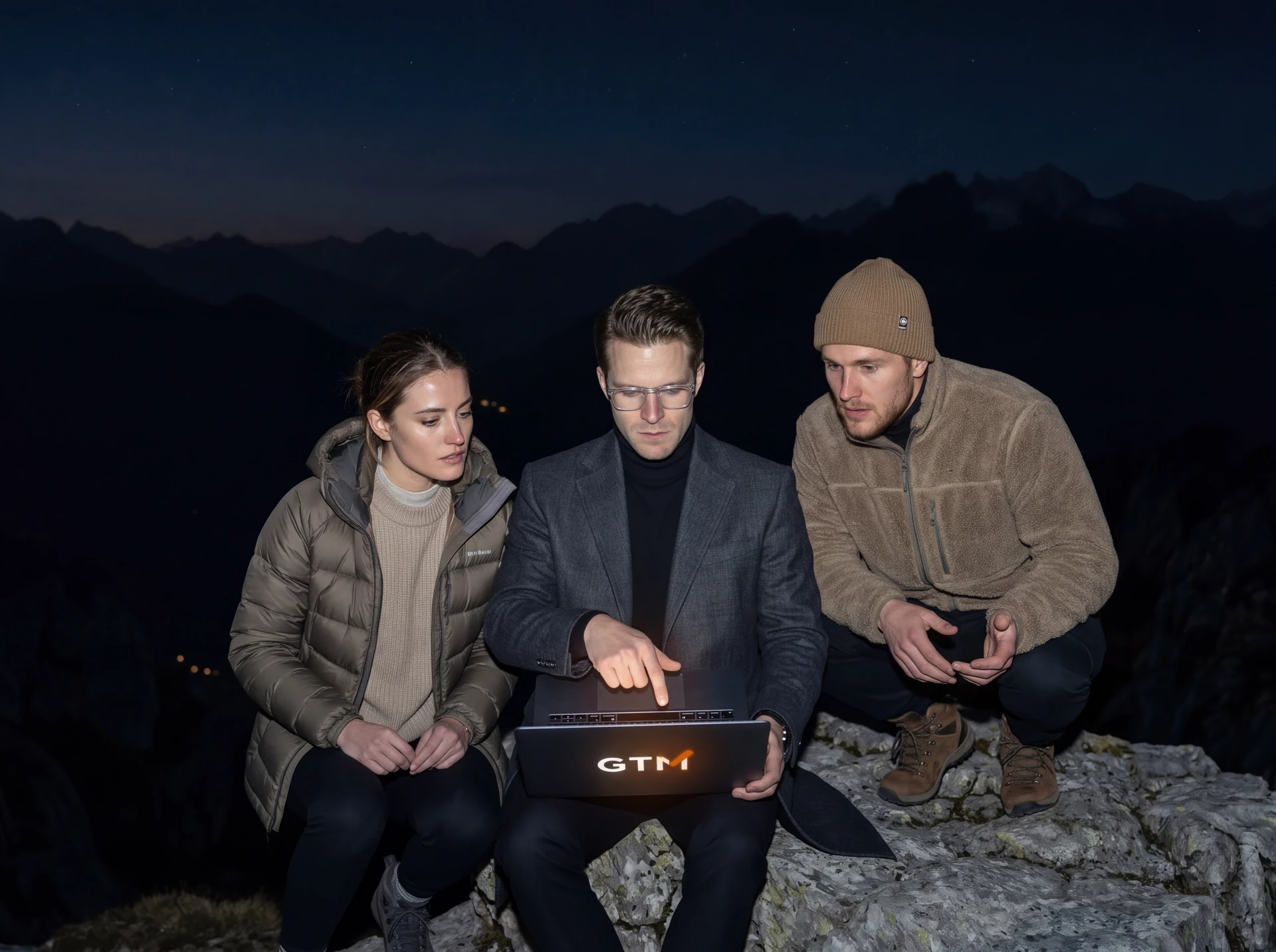RunYourGTM marketing operators reviewing go-to-market systems on laptop at night
